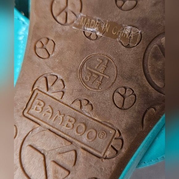 Bamboo Turquoise Ankle Strap Sandals - Picture 8 of 9